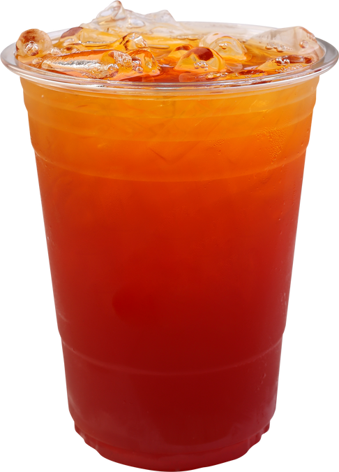 Iced lime tea in plastic glass